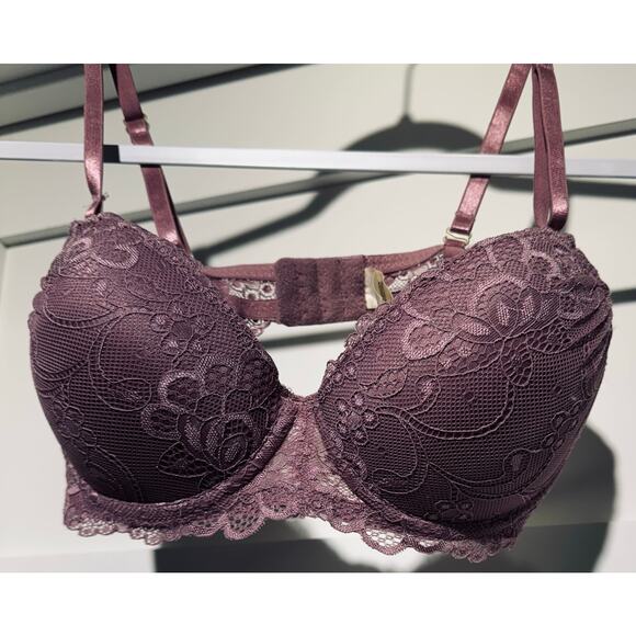 Jessica Simpson Underwire Push Up Lace Light Plum Bra 34B RN 71222 - Picture 1 of 6